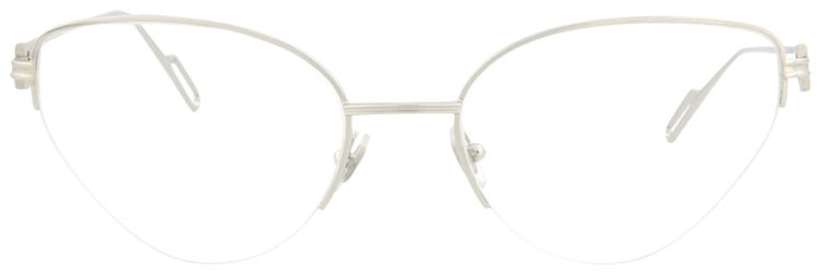 Cartier Cat Eye Frame Metal Optical Frames SilverTransparent