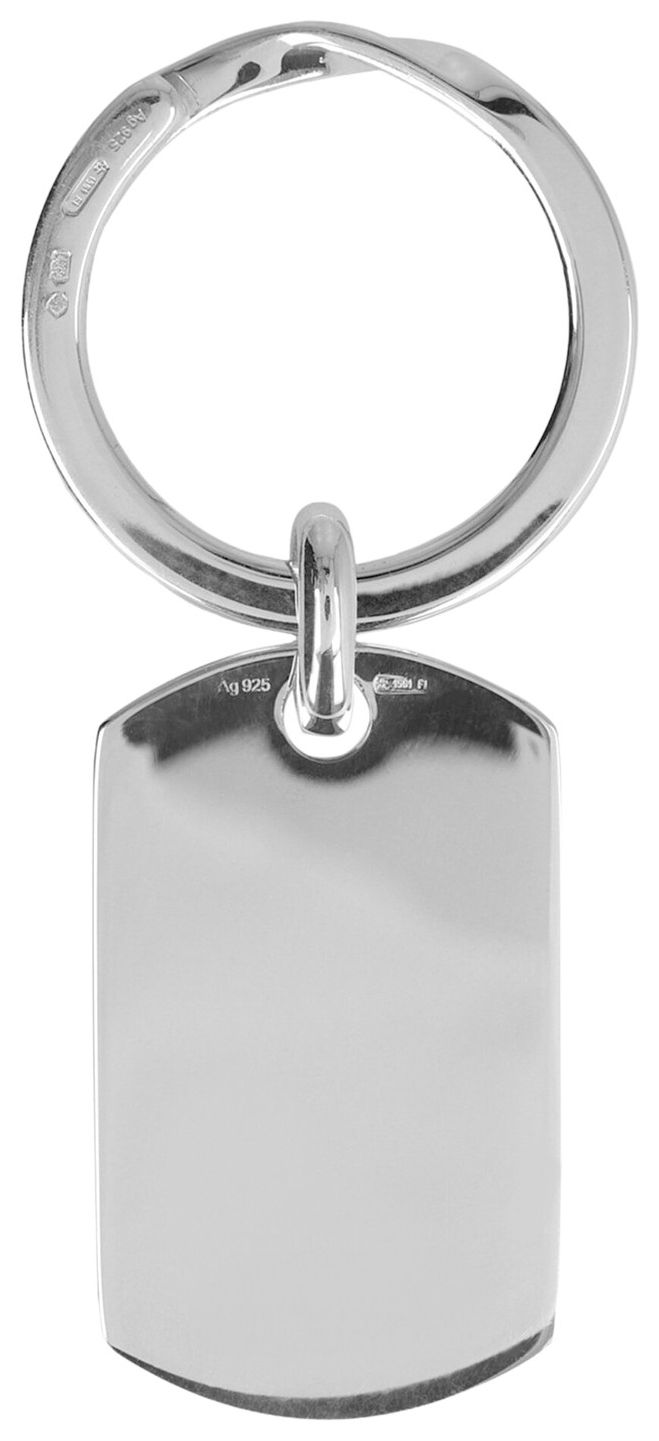 Gucci Dog Tag Keychain Silver