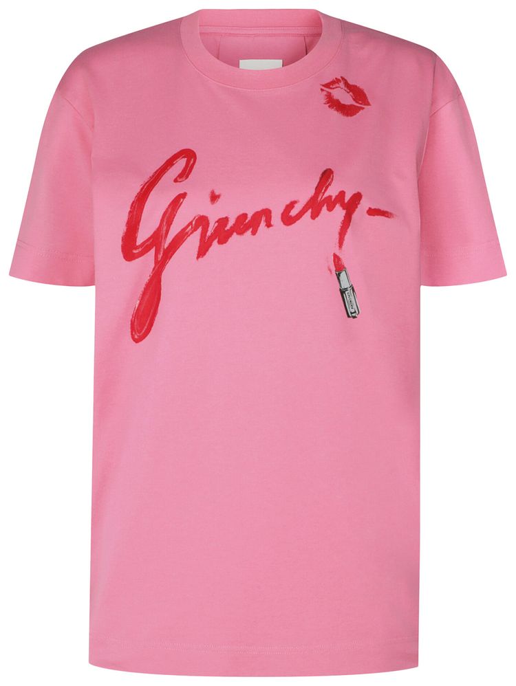 Givenchy Graphic Logo T Shirt Pink