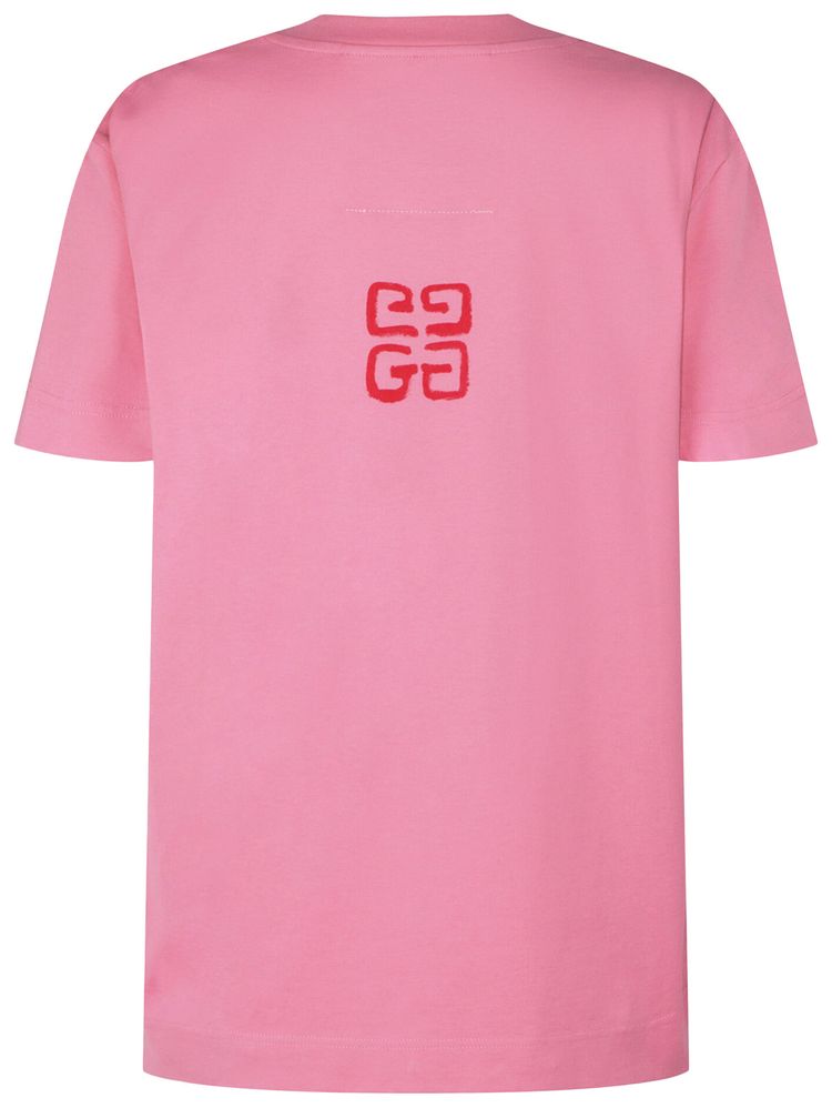 Givenchy Graphic Logo T Shirt Pink