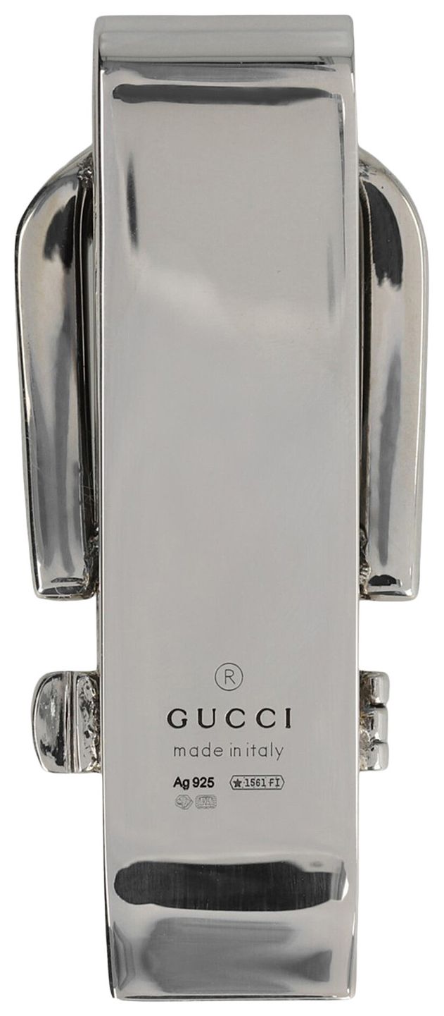 Gucci Garden Web Buckle Money Clip Silver