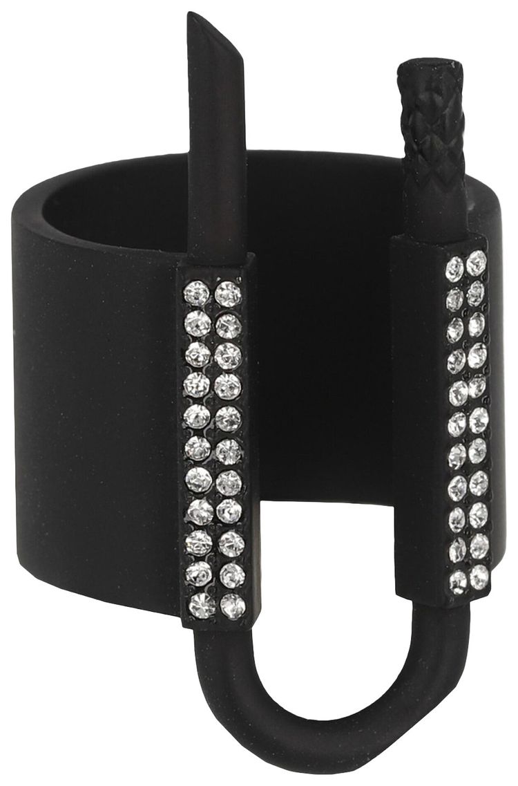 Givenchy U Lock Crystal Ring Black