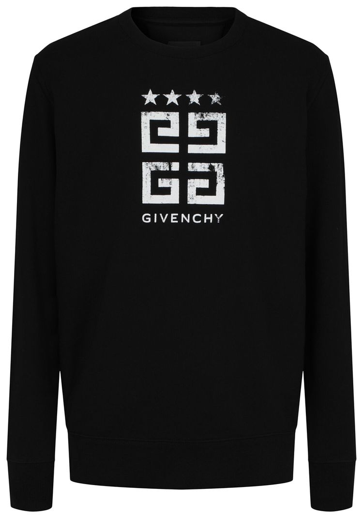 Givenchy Slim Fit Stars 4G Logo Sweatshirt Black