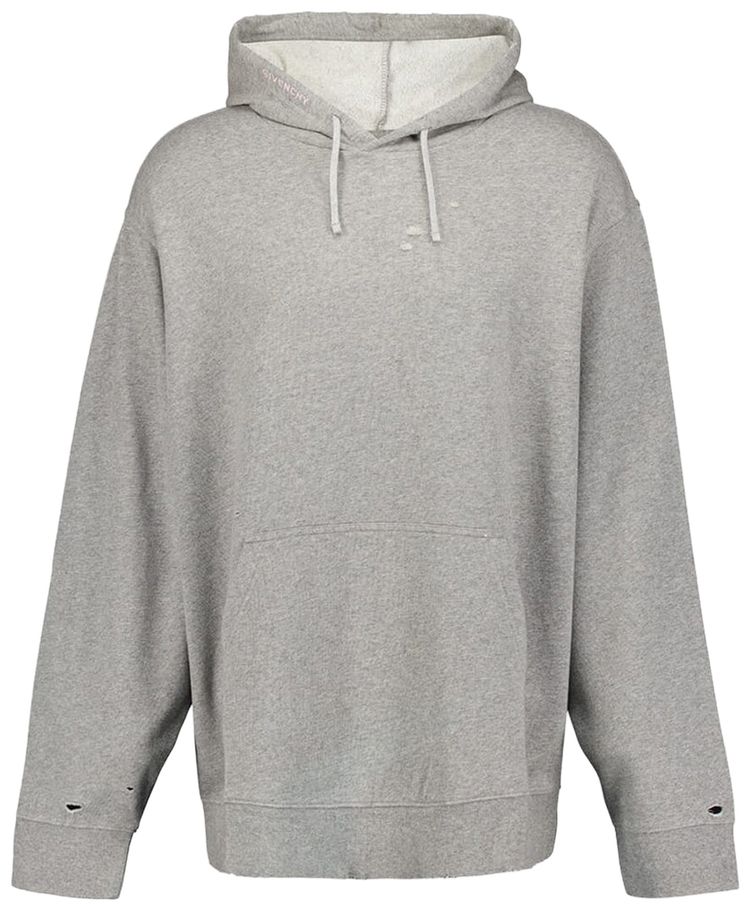 Givenchy Studio Destroyed Hoodie Heather Grey