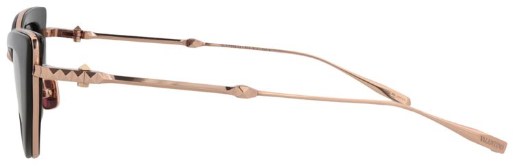 Valentino Cat Eye Frame AcetateMetal Sunglasses BlackRose GoldGrey