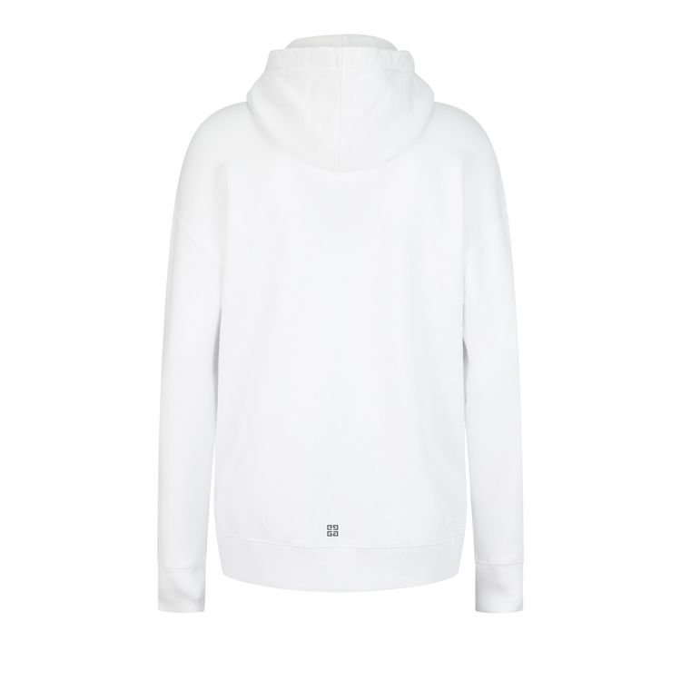 Givenchy Slim Fit Logo Print Hoodie White