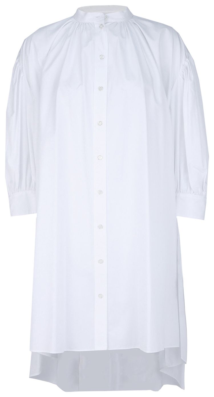 Alexander McQueen Cotton Trapeze Mini Dress Optical White