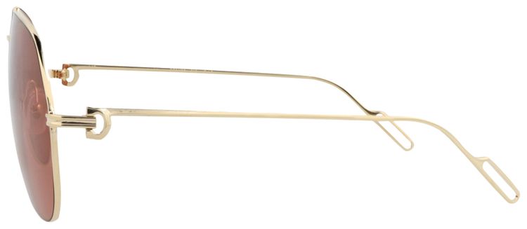 Cartier Aviator Frame Metal Sunglasses GoldRed