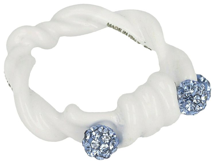 Givenchy Twisted Crystal Ring Off White