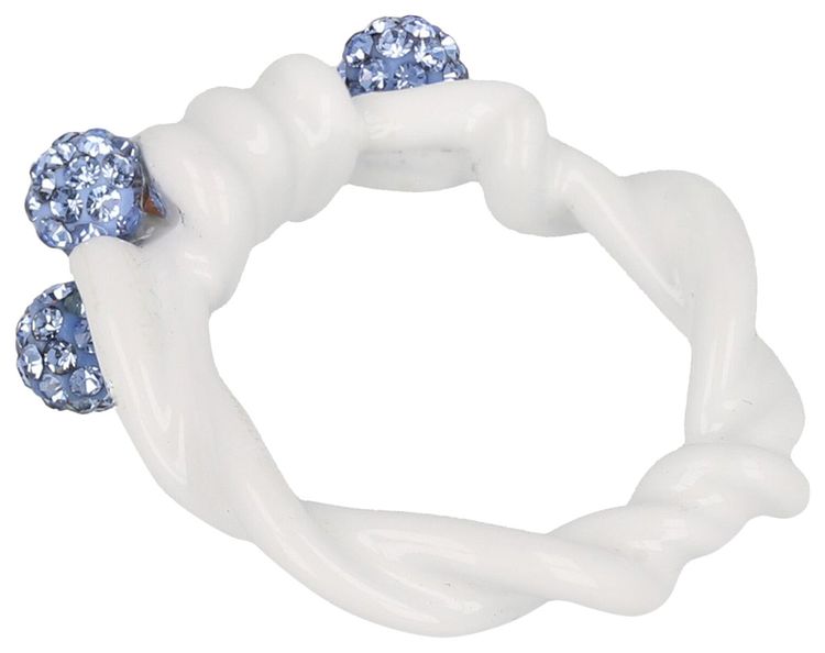 Givenchy Twisted Crystal Ring Off White