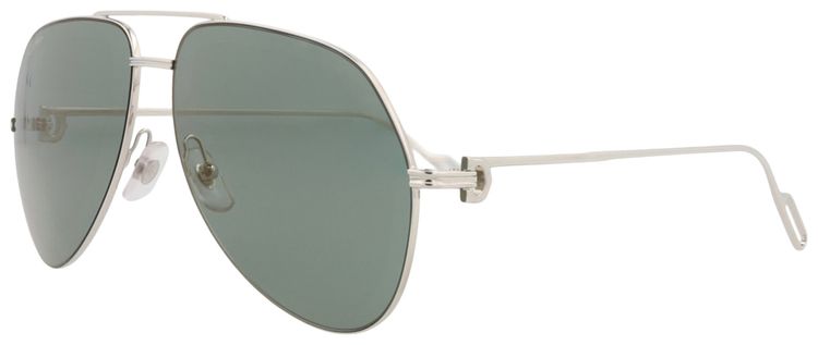 Cartier Aviator Frame Metal Sunglasses SilverGreen