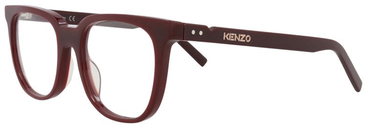 Kenzo Square Frame Acetate Optical Frames BordeauxTransparent