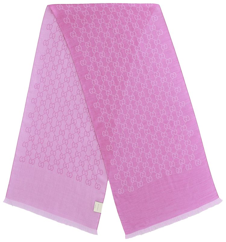 Gucci GG Logo Scarf Roseate Pink