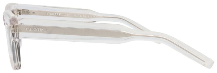 Valentino Square Frame Acetate Sunglasses CrystalGrey