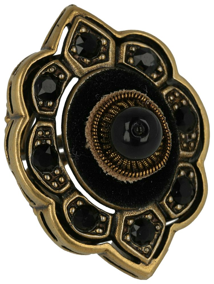 Gucci VelvetCrystal Pincushion Ring Gold