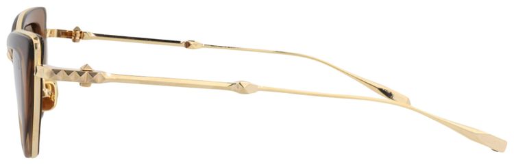 Valentino Cat Eye Frame Metal Sunglasses GoldBrown