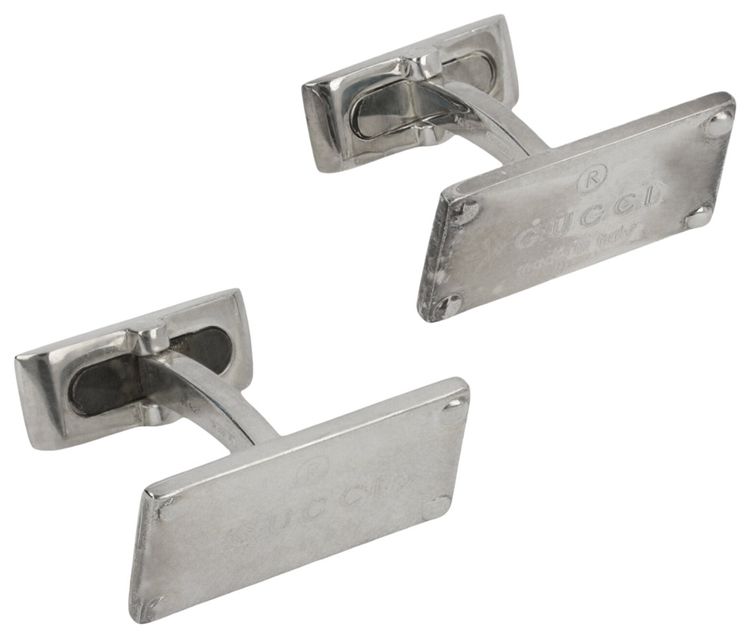 Gucci Sterling Trademark Cufflinks Silver