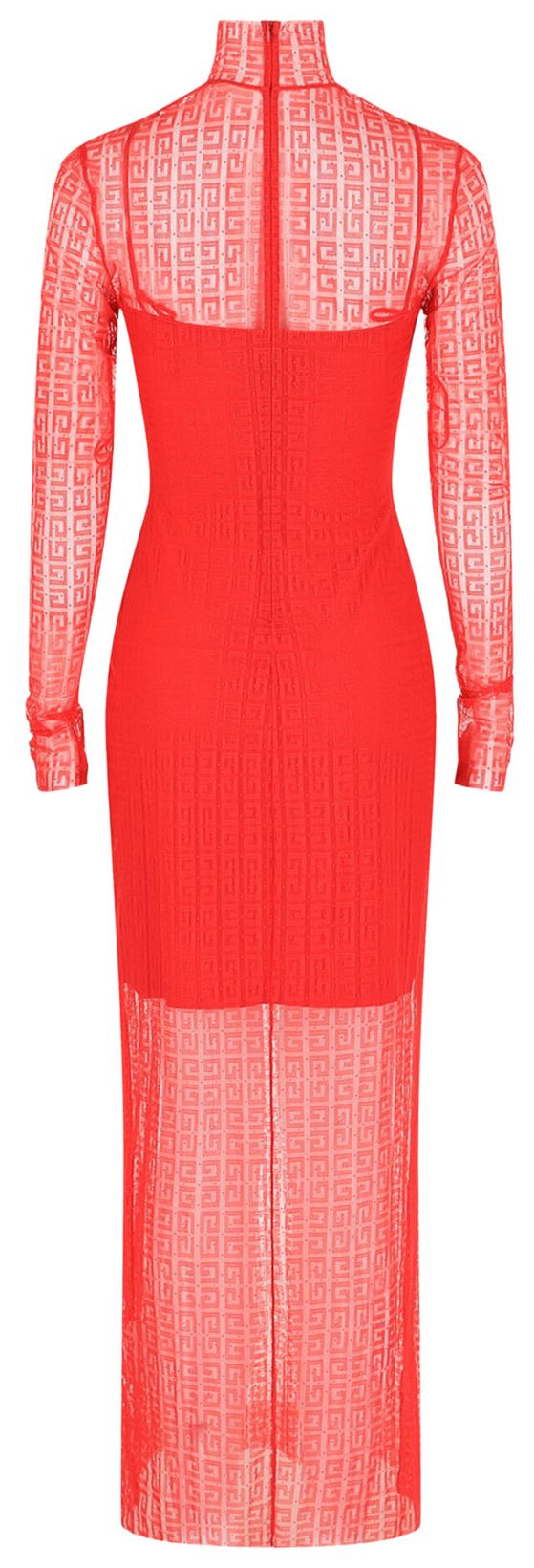 Givenchy 4G Lace Maxi Dress Vermilion