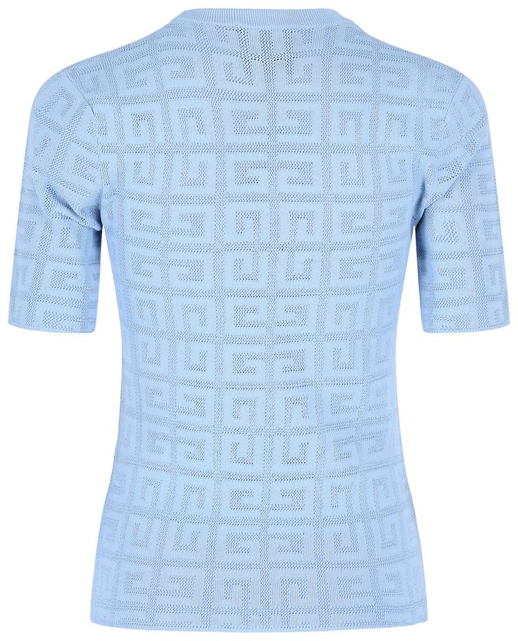Givenchy 4G Monogram Short Sleeve Sweater Light Blue