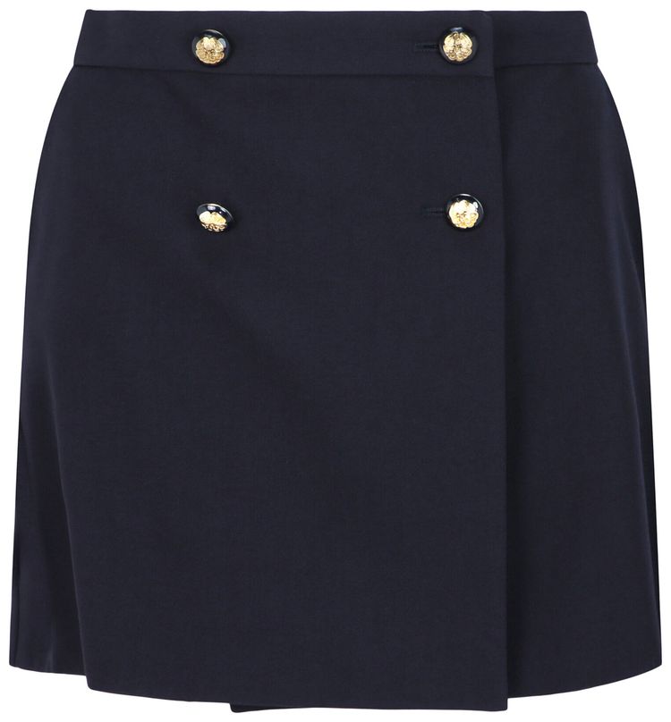 Alexander McQueen Military Detail Mini Skirt Navy
