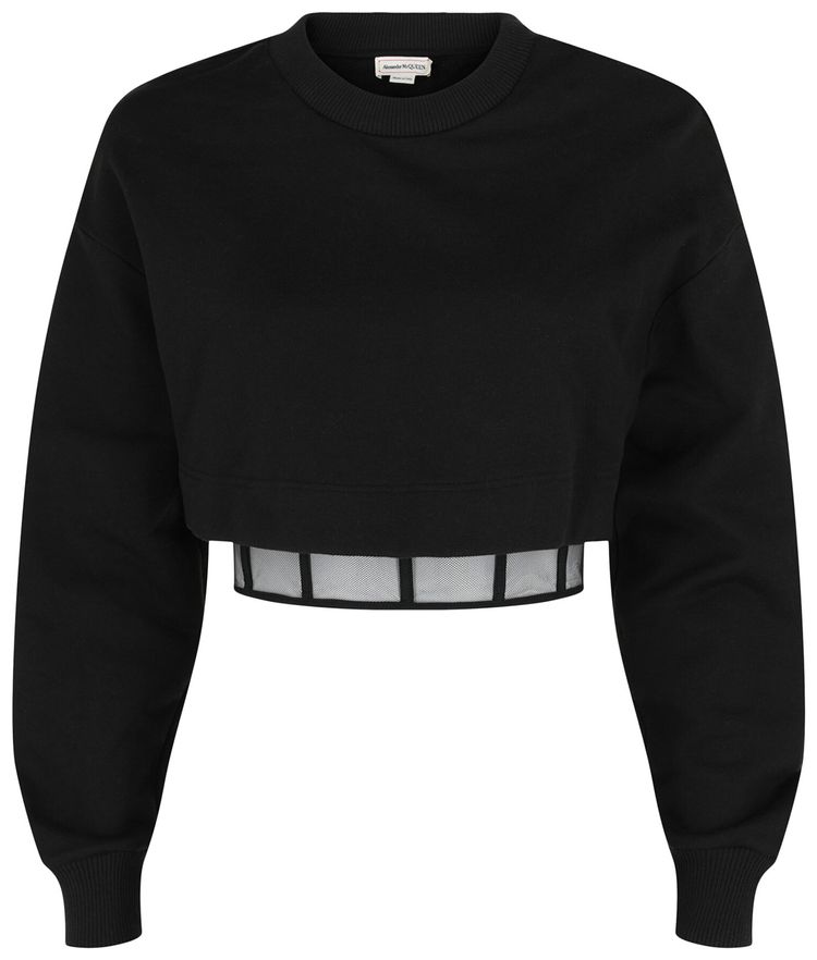 Alexander McQueen Layered Cropped Sweatshirt Black