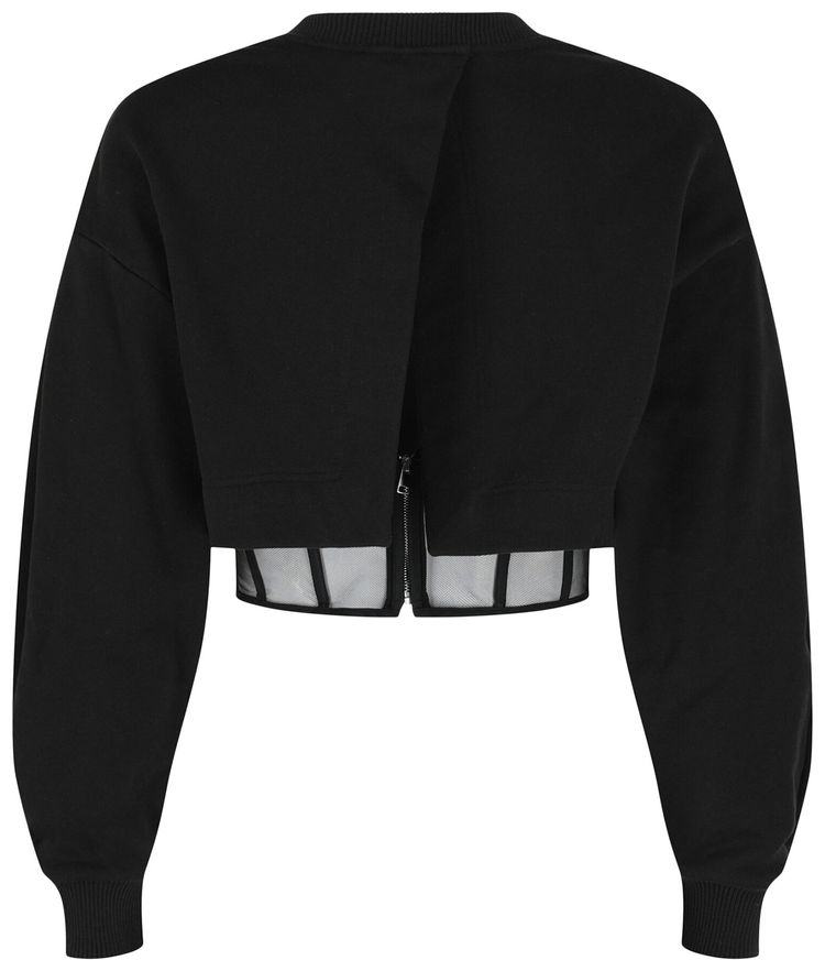 Alexander McQueen Layered Cropped Sweatshirt Black