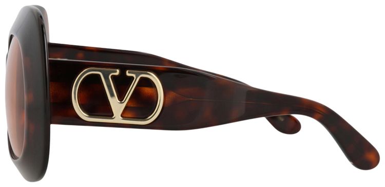Valentino Square Frame Acetate Sunglasses HavanaOrange
