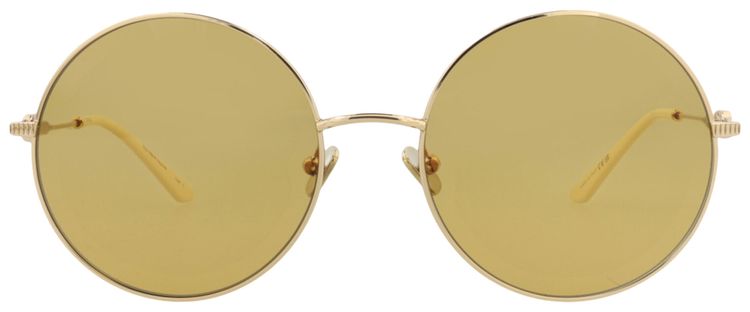 Valentino Round Frame Metal Sunglasses GoldAmber