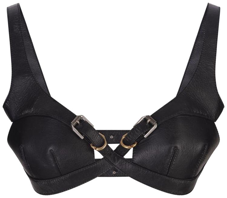 Givenchy Crisscross Leather Top Faded Black