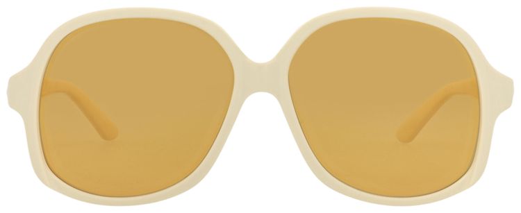 Valentino Round Frame Metal Sunglasses IvoryOrange