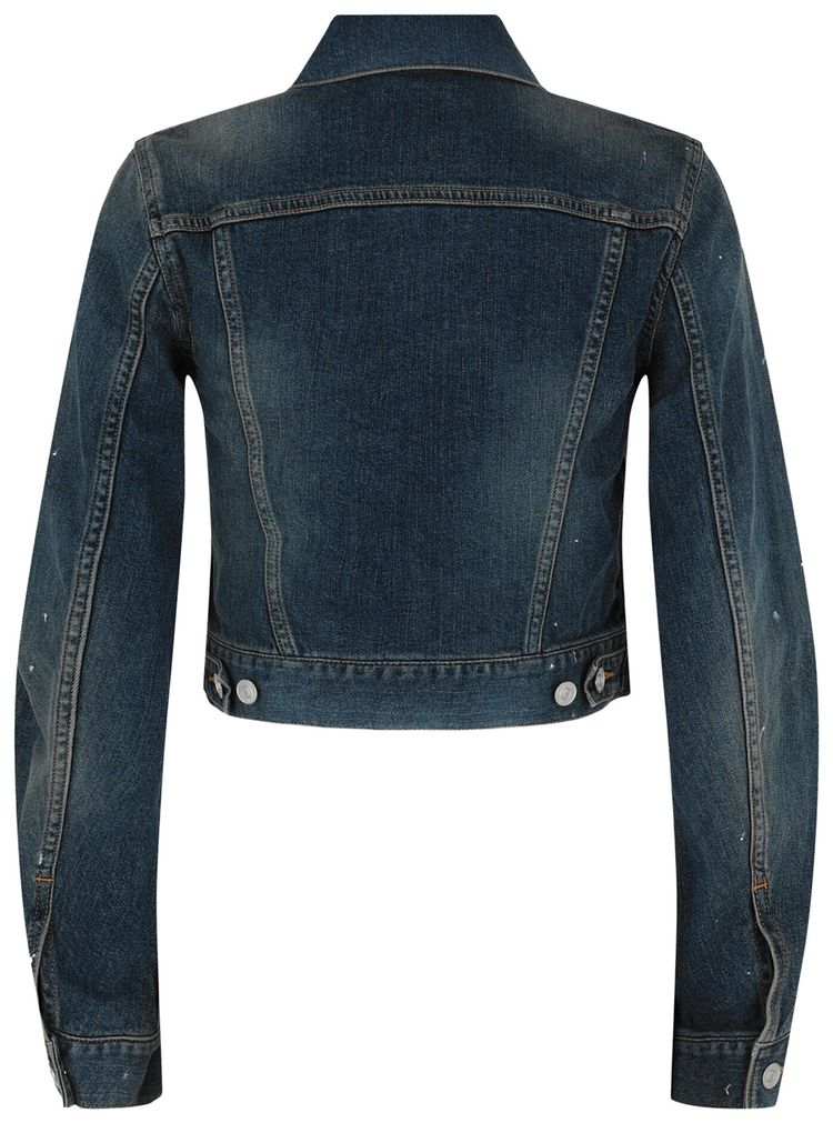 Givenchy 4G Cropped Denim Jacket Medium Blue