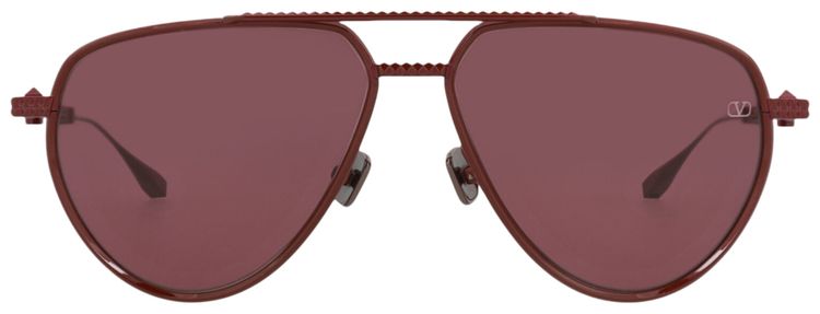 Valentino Aviator Frame Metal Sunglasses Bordeaux