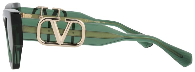 Valentino Cat Eye Frame Acetate Sunglasses GreenGrey