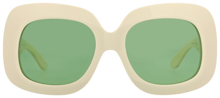 Valentino Square Frame Acetate Sunglasses IvoryGreen