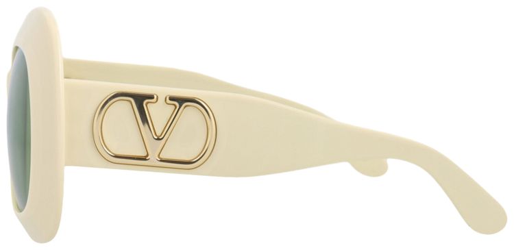 Valentino Square Frame Acetate Sunglasses IvoryGreen