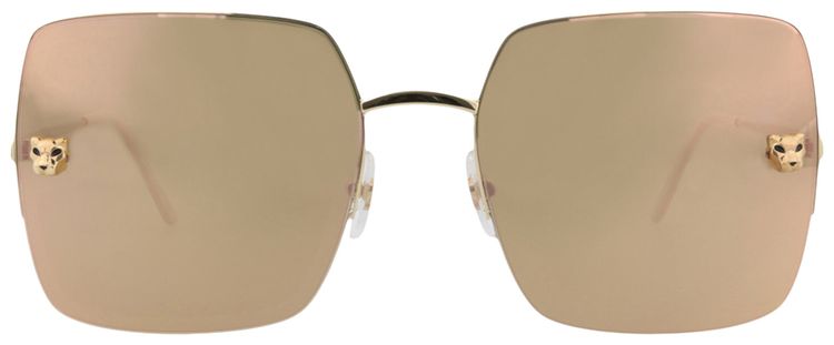 Cartier Round Frame Titanium Sunglasses Gold
