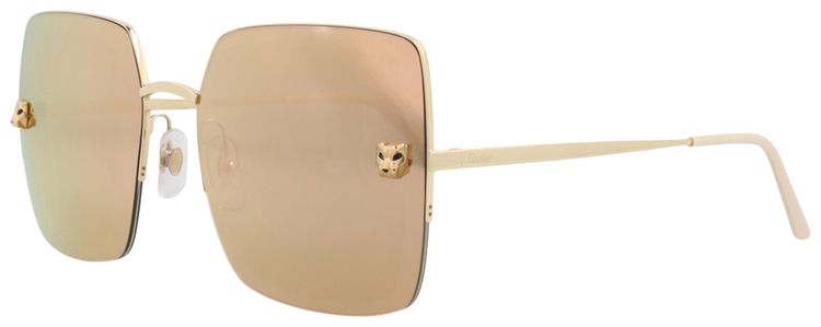 Cartier Round Frame Titanium Sunglasses Gold