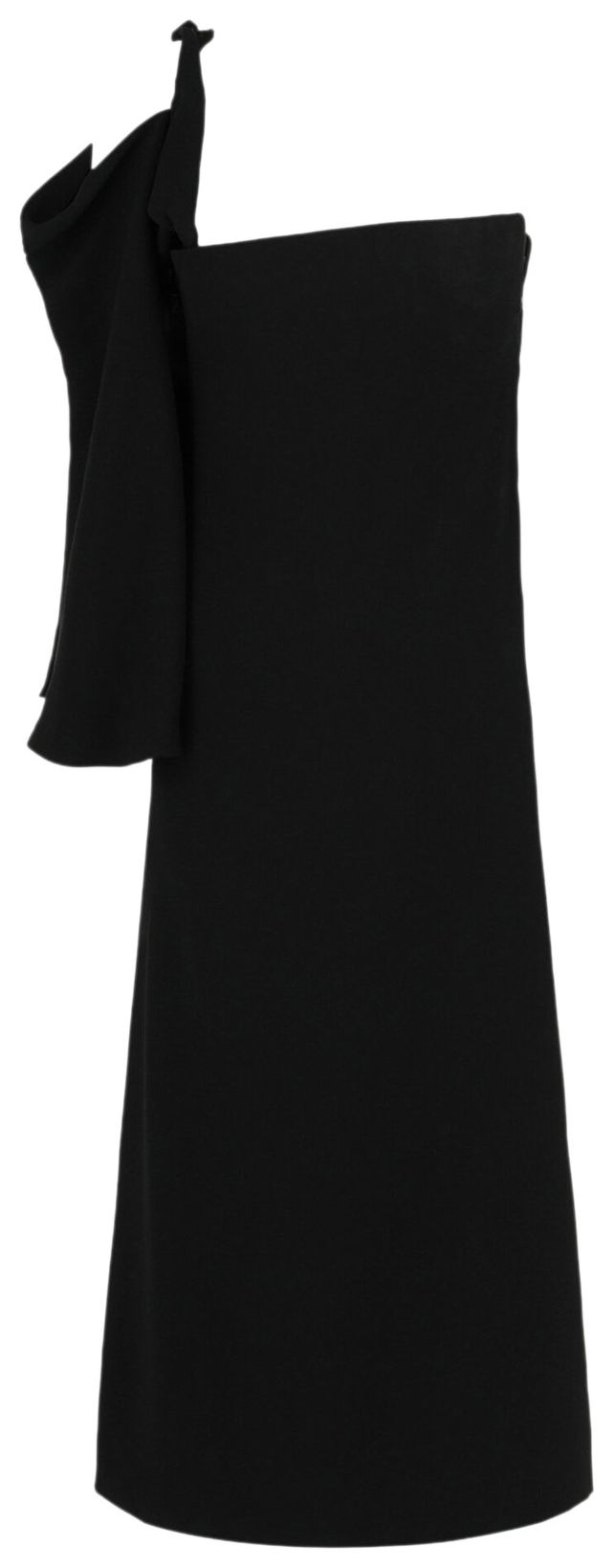 Ferragamo One Shoulder Midi Dress Black