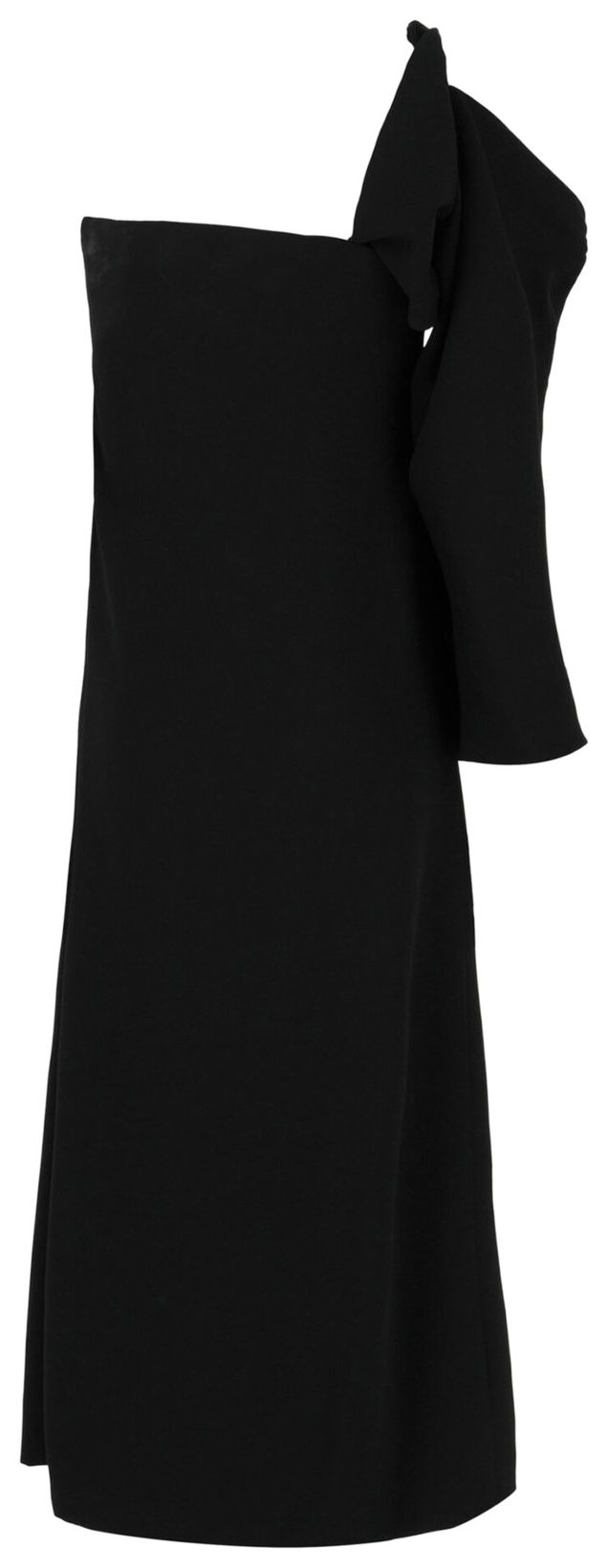 Ferragamo One Shoulder Midi Dress Black