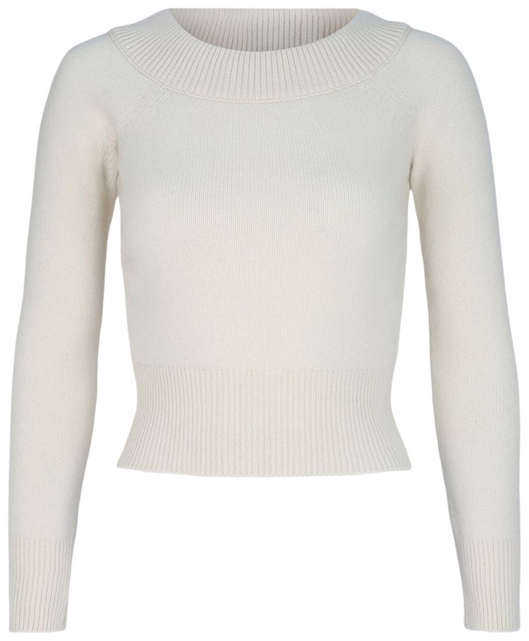 Alexander McQueen Off The Shoulder Cashmere Blend Sweater Ivory