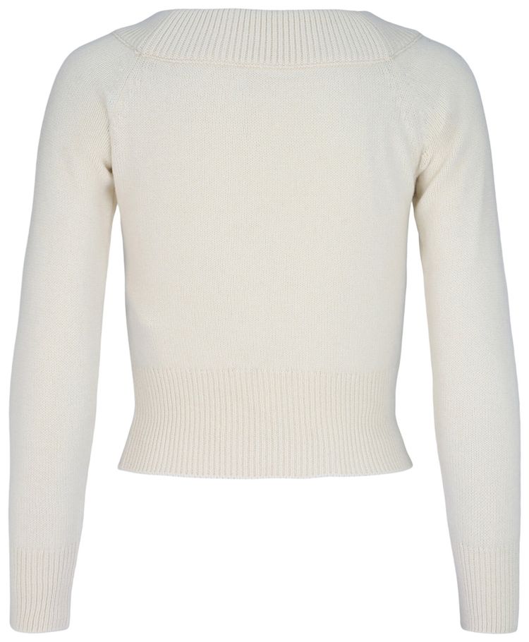 Alexander McQueen Off The Shoulder Cashmere Blend Sweater Ivory