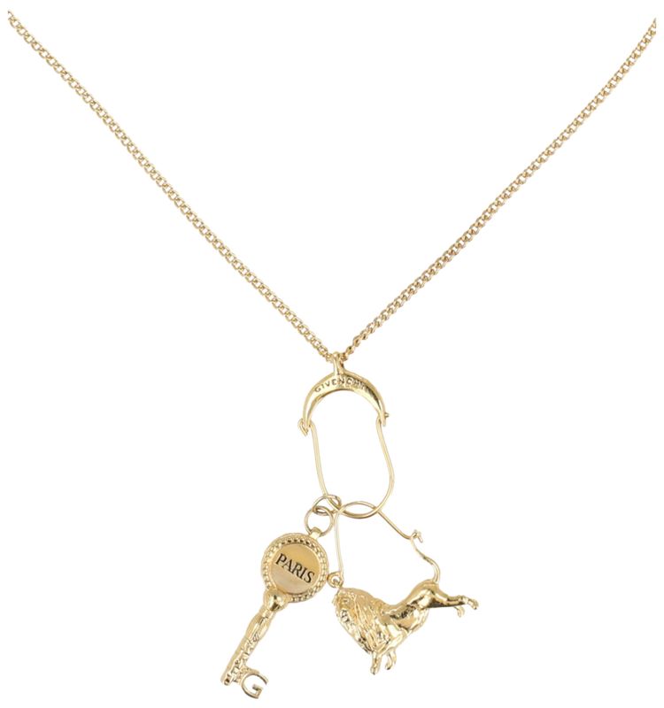 Givenchy Leo Zodiac Necklace With Key Gold