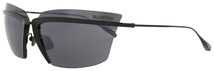 Valentino Shield Frame AcetateMetal Sunglasses BlackGrey