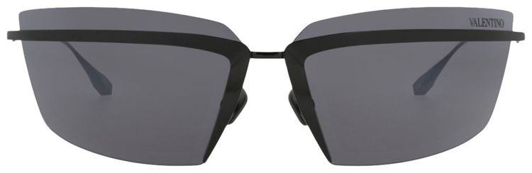 Valentino Shield Frame AcetateMetal Sunglasses BlackGrey