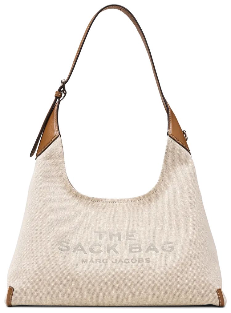 Marc Jacobs Canvas Leather Belted Sack Bag BeigeArgan Oil