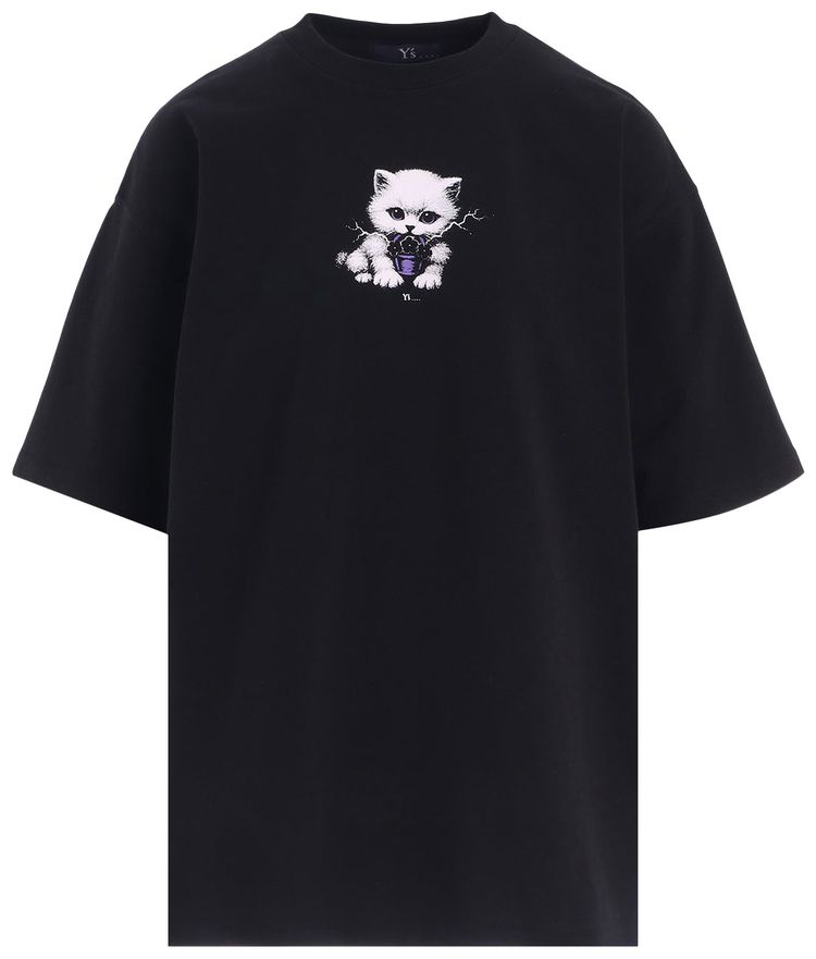 Ys K Cat Tee Black