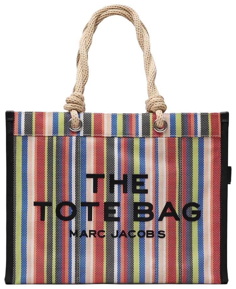 Marc Jacobs Stripe Mesh Rope Large Tote Bag RedMulticolor