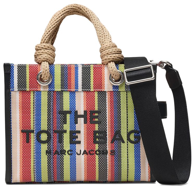 Marc Jacobs Stripe Mesh Rope Small Tote Bag RedMulticolor