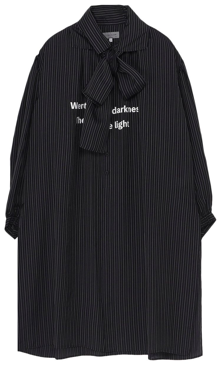 Yohji Yamamoto Pour Homme Message Scarf Blouse Black