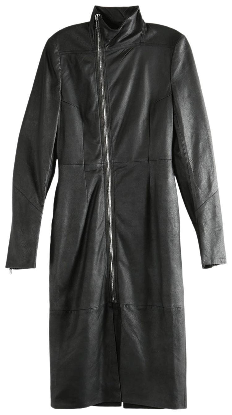 Rick Owens Cappotto In Pelle Gary Coat Black